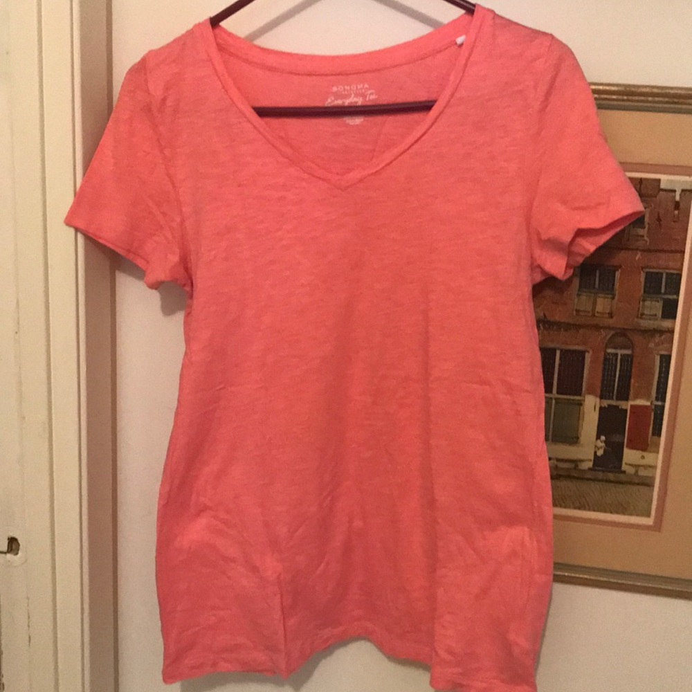 EUC Sonoma Peach Tee sz Small